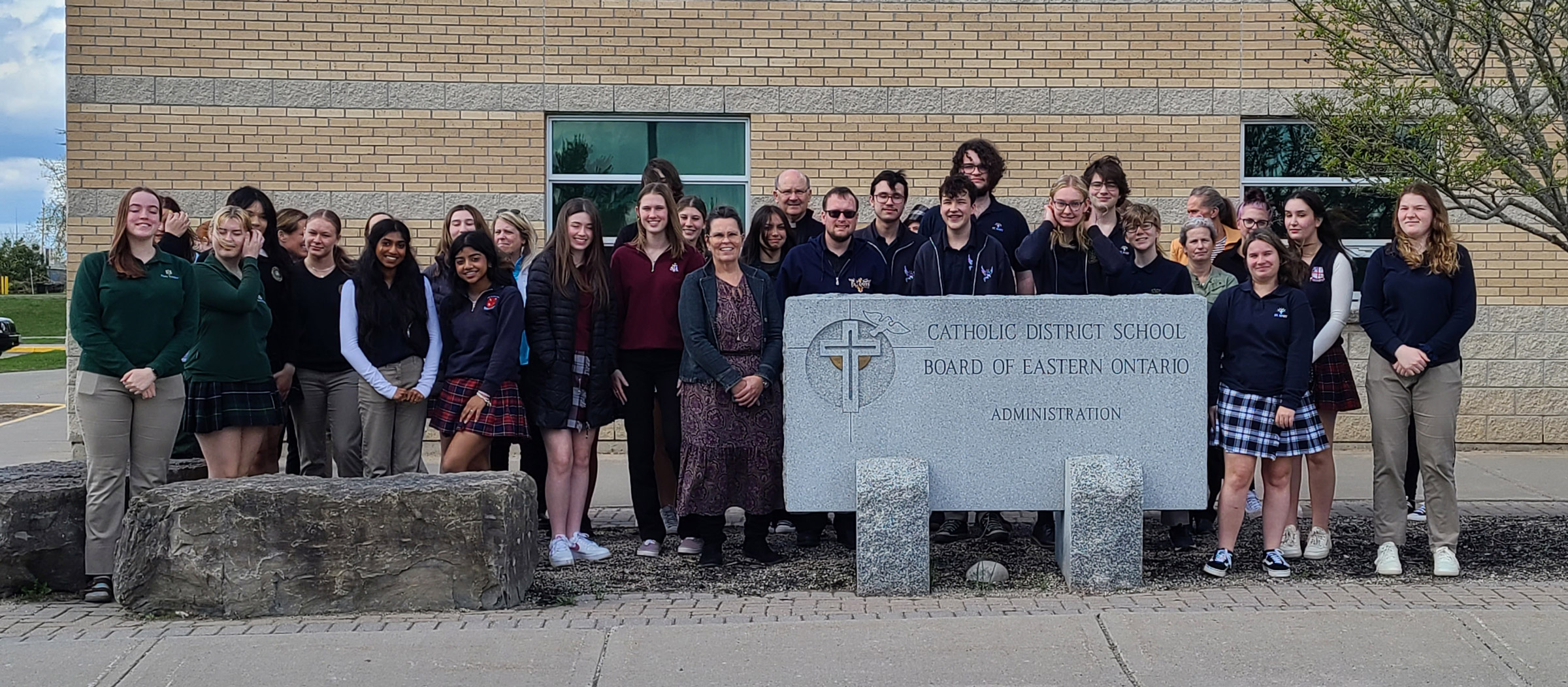 Student senate with Laurie Corrigan, CDSBEO Director of Education.